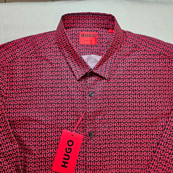 Hugo Boss Men's Ero3-W Extra Slim Long Sleeve Logo Shirt - Size M - Picture 6 of 12